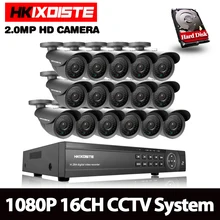 16CH 3000TVL 2.0MP HD система наружного видеонаблюдения безопасности 1080 P Дома Видеонаблюдения DVR комплект 4 ТБ HDD 16CH 1080 P выход HDMI