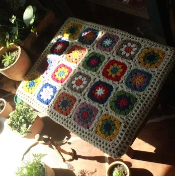 

Craft Handmade 3D thicken sofa mat Tea Ceremony Hand hooked fashion crochet blanket cushion felt pastoral style 50*40cm