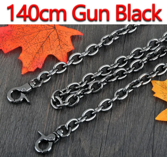 DIY 9mm Gold, Silver, Gun Black O Shape Chains Replacement Shoulder Bag Straps for Small Handbags Belts Handles - Цвет: 140cm Gun Black