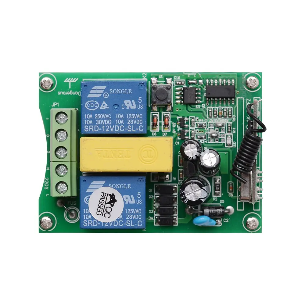

220v Dual Remote Control Switch Controller Motor Positive And Negative Wireless Transceiver Module 2 +3 Button Transmitter
