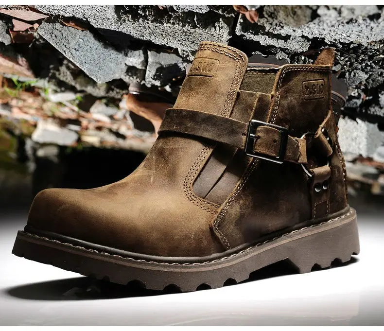 Повседневные мотоциклетные ботинки из натуральной кожи туристические уличная