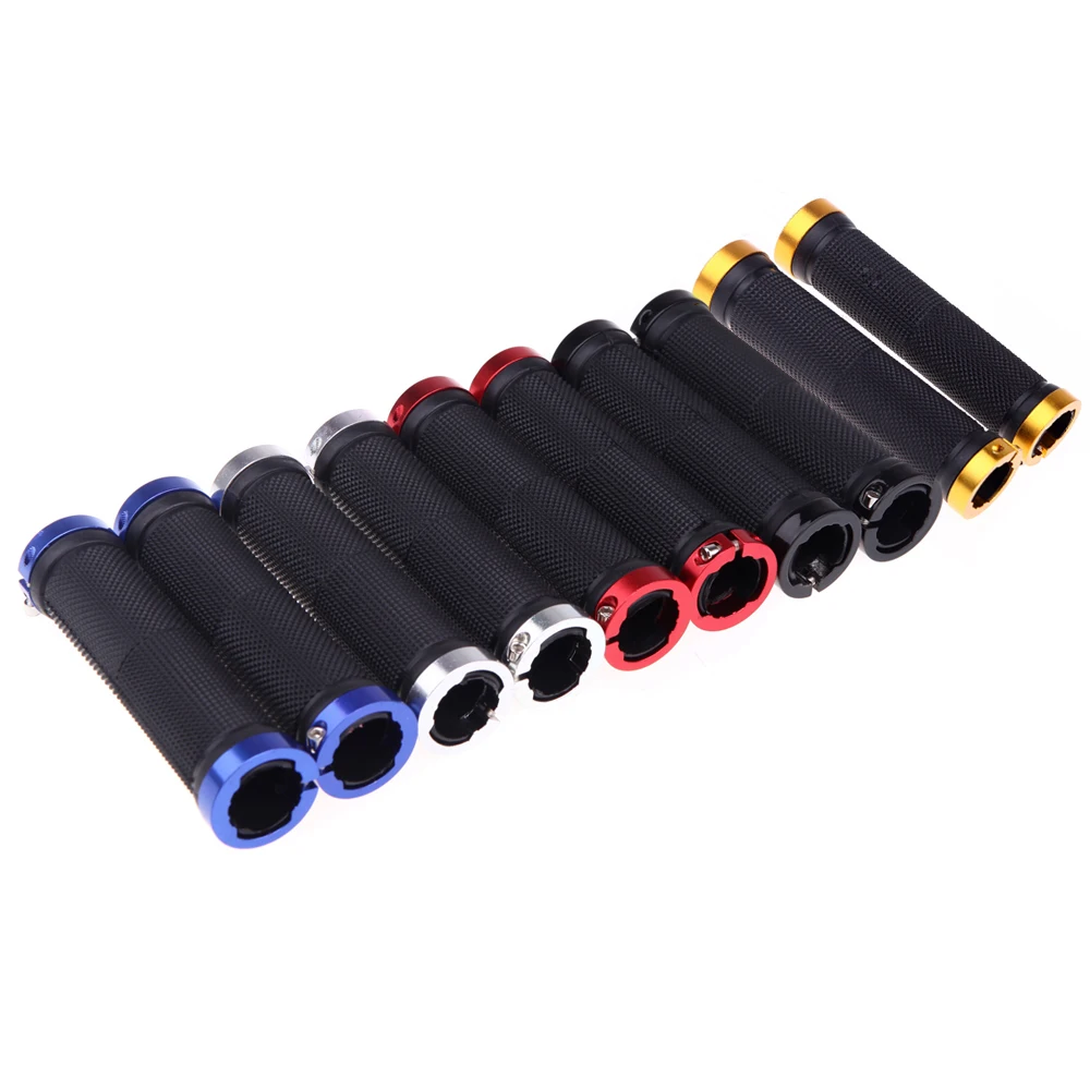 

1 Pair Rubber Mountain Bike MTB Bicycle Cycling Double Lock Handlebar handlegrip bar ends lockable