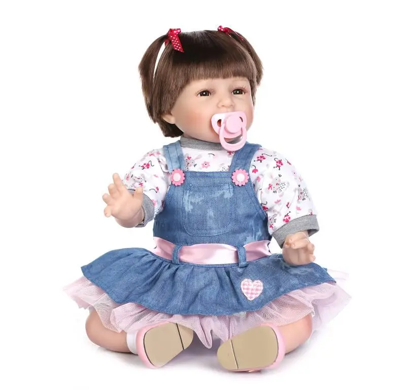 Npk 55 см мягкие силиконовые детские куклы реалистичные 22 дюймов Bebe Reborn игрушки Улыбающееся девочек Boneca дети Playmate детский день рождения подарок