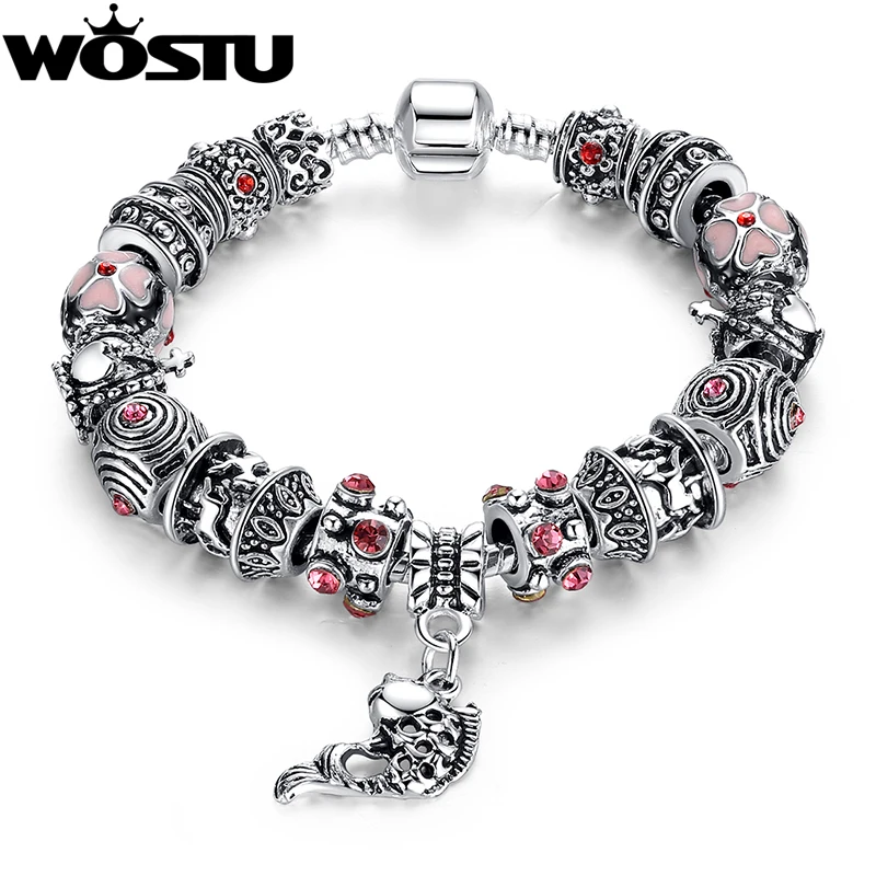 HOT SELL European Style Bracelet 925 Silver Fish Charm fit WOS Bracelets For Women Fashion Jewelry XCH1236