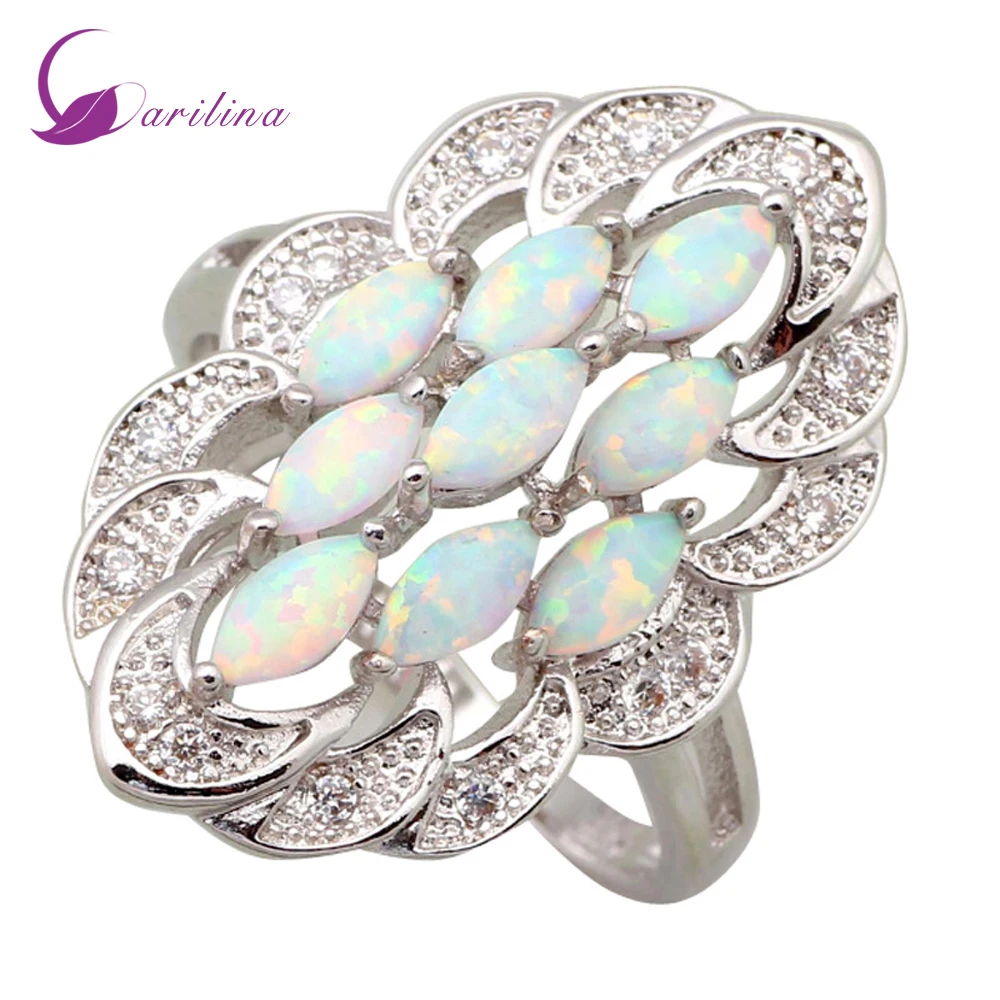

High quality suppliers Gallant Fashion Opal rings Wedding rings for women White Opal 925 sterling Silver Filled R450
