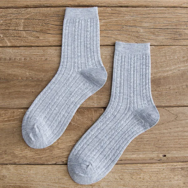 light gray JGLCMS 10 пар заводская цена модные женские осенне-зимние теплые шерстяные плотные базовые однотонные носки до середины икры - Цвет: light gray