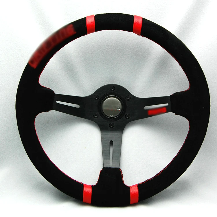 

Universal Sport 340mm Suede Deep Dish Steering Wheel Red Strip