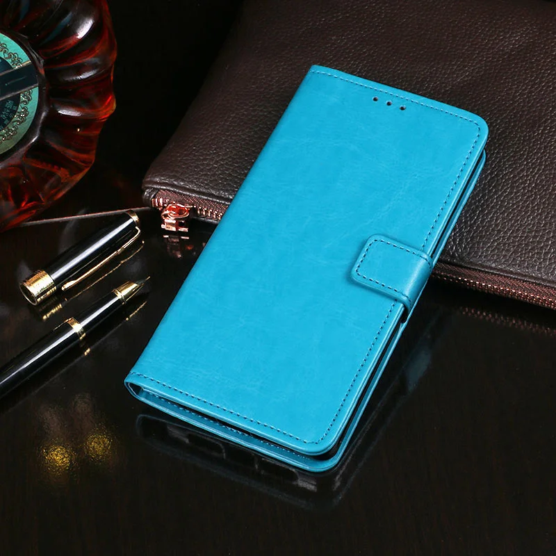 Шлепанцы из искусственной кожи бумажник чехол для huawei Y5 Y6 честь 7A 7C телефон Капа карты держатель сумка для huawei Y5 Y6Prime - Цвет: Blue