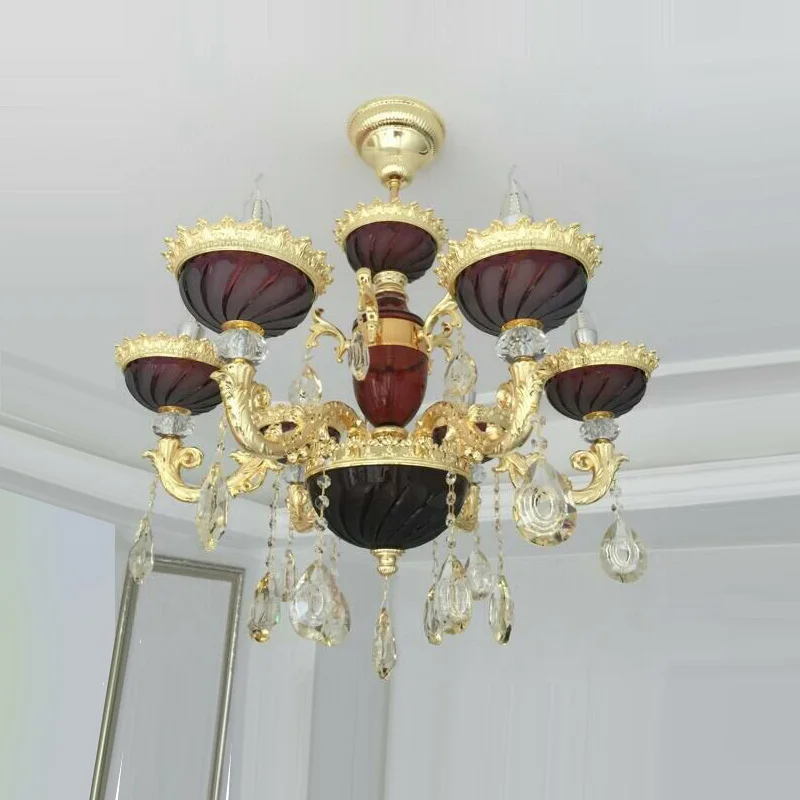 Роскошный свадебный светильник для макияжа люстра из фиолетового стекла 6/8/10 шт.