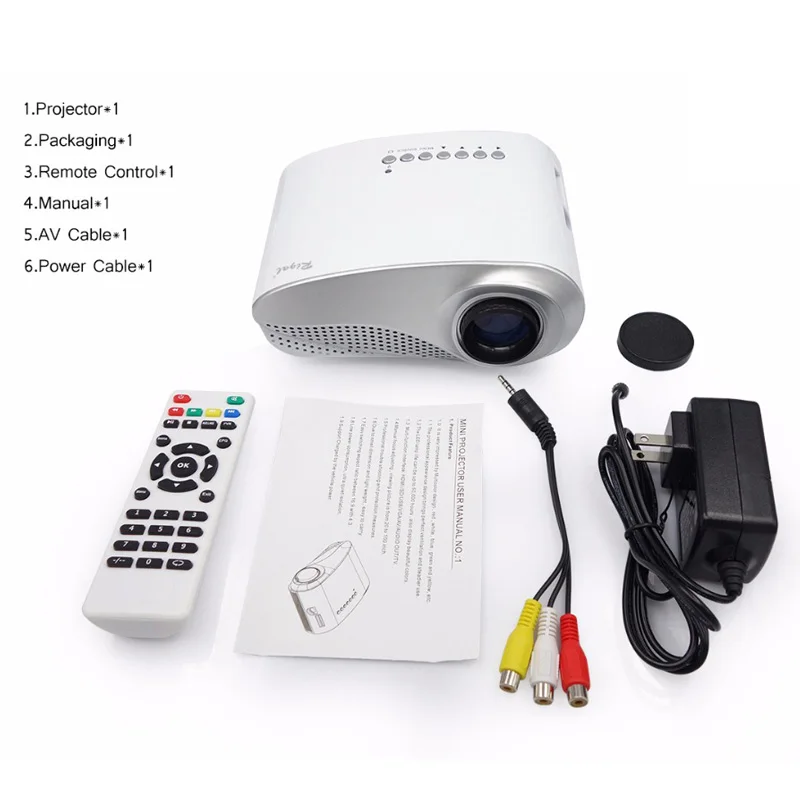 Rigal العارض RD802 الكلاسيكية LED جهاز عرض صغير 50 لومينز متعاطي المخدرات للتلفزيون فيلم فيديو هوم سينما HDMI USB VGA AV Projetor Rigal العارض RD802 الكلاسيكية LED جهاز عرض صغير 50 لومينز متعاطي المخدرات للتلفزيون فيلم فيديو هوم سينما HDMI USB VGA AV Projetor