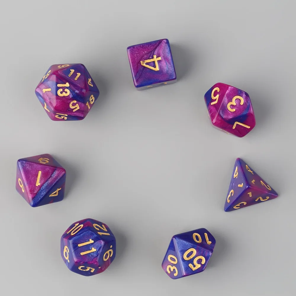 

New New 7pcs Dual-Color Dices D4 D6 D8 D10 D12 D20 Multi Sided Game Role Playing Dual Color Dices New BrandBest Price