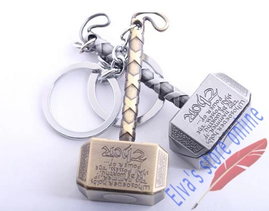 

1pc New arrive Thor's Hammer Keychain Key Ring Metal Zinc Alloy Keychain Marvel the Avengers Hammer Keychain