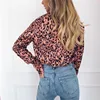 Aachoae Women Blouses Autumn Leopard Blouse Long Sleeve Turn Down Collar Lady Office Shirt Loose Tops Plus Size Blusas Chemisier ► Photo 3/6