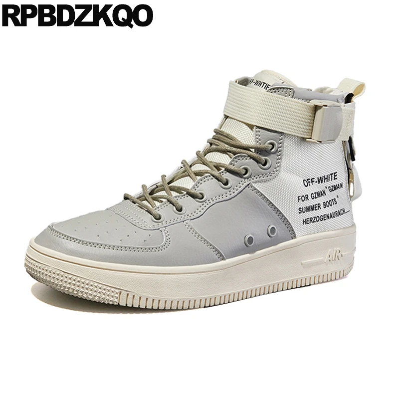 

High Sole Plus Size Ankle Top Canvas Big Boots Fashion Shoes Lace Up Runway Men Booties Platform Sneakers Thick Soled Trainer