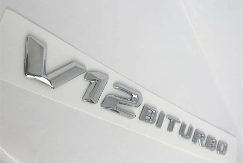 Автомобиль Стайлинг Горячие хромированные V12 Biturbo сбоку Эмблема Fender настройки значки подходит для S65 GL63 SLK наклейки