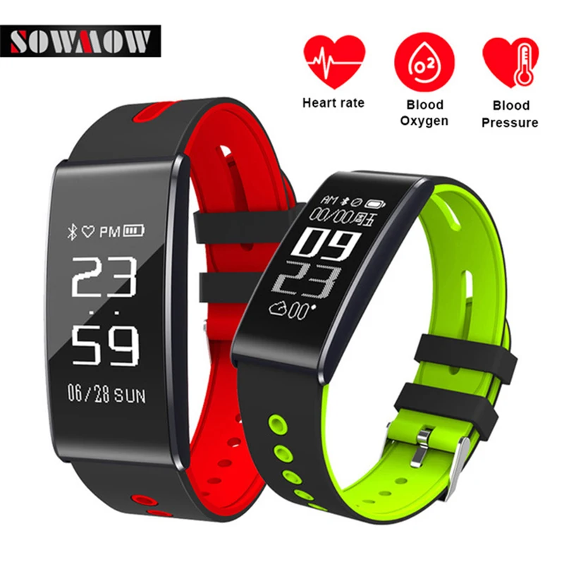 Sowmow Smart Band S13 Bluetooth браслет артериального давления кислорода пульсометр Фитнес