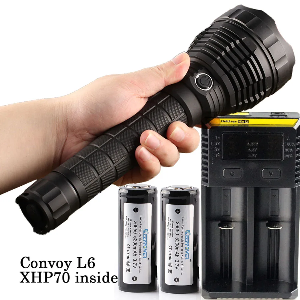Светодиодный фонарик Convoy L6 CREE XHP70 дальний тактический фонарь макс. 3800 лм для охоты