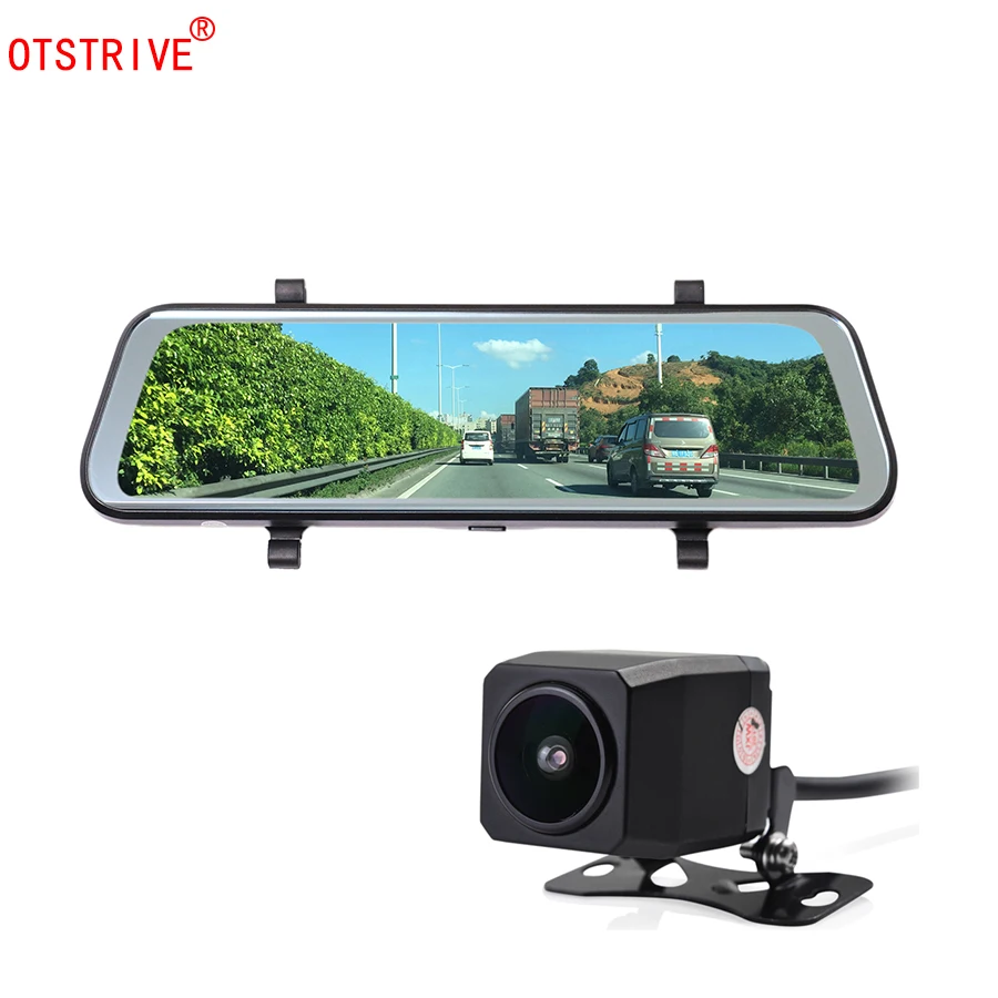 Otstrive 10 дюймов полный экран двойной объектив DVR Full HD 1080P задняя камера зеркало
