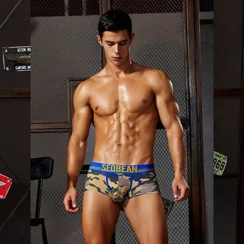 

Underwear Briefs Cueca Male Panties Briefs Men's Fashion Brand Sexy Camouflage Printing Cotton Soft Breathable Underwear Z506