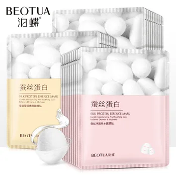 

BEOTUA 10Pcs Silk Protein Facial Mask Deep Moisturizing Whitening Oil Control Face mask Tender Soften Skin Care