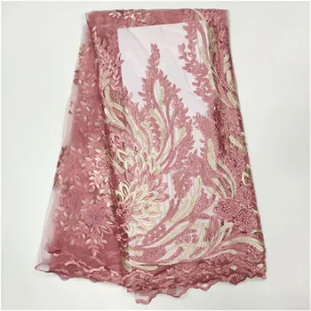 

French Net Lace Fabric 2019 top Latest African Lace Fabric With Embroidery Mesh Tulle Lace Fabric High quality Nigerian Lace