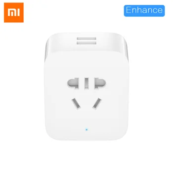 

Original Xiaomi Mijia Smart Socket Plug Enhanced 2 USB Fast Charging Wifi Power Socket Plug Mi Home APP Remote Control Timming