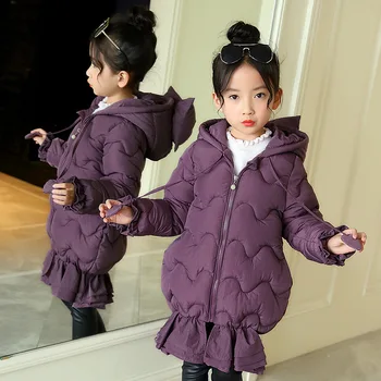 

2019 new winter Girls Kids boys Bow thickened fishtail cotton Warm thicker camouflage coat Down jacket outer clothing