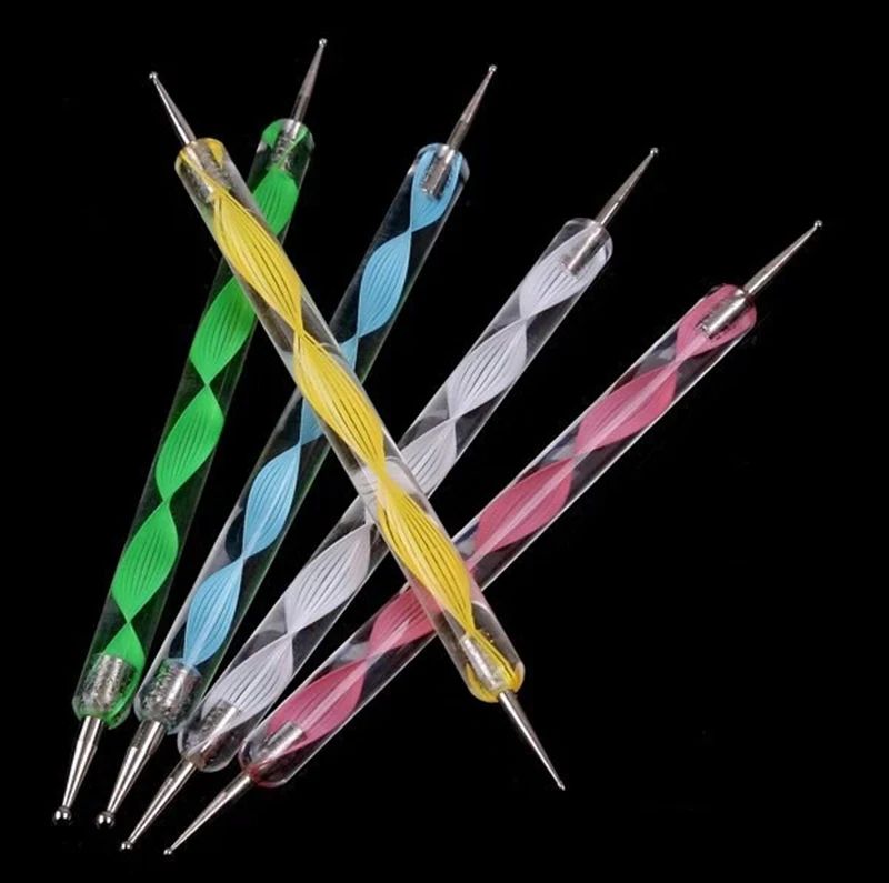 Лидер продаж 5 шт./компл. двусторонней Pen расставить Marbleizing Живопись Инструмент Дизайн ногтей комплект в горошек