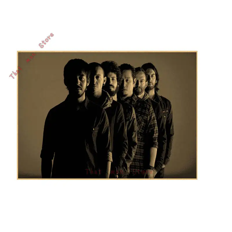 Винтажная ретро-рок-группа Linkin park, музыкальная гитара, матовая крафт-бумага, античный плакат, настенная наклейка, домашний декор