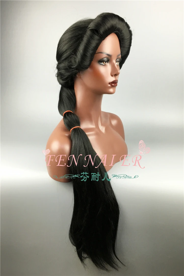 Halloween Women Aladdin and the magic lamp Princess Jasmine Black Long wig Braid Role Play costumes Halloween Women Aladdin and the magic lamp Princess Jasmine Black Long wig Braid Role Play costumes