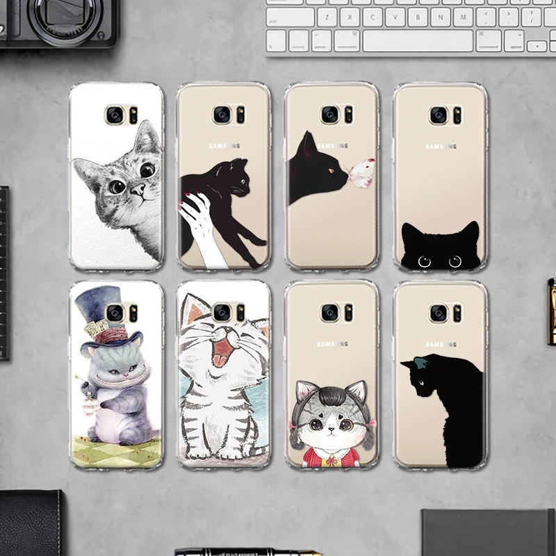 

Cartoon Cat Kitten Totoro Soft Cover for Samsung Galaxy S4 S5 MINI S6 S7 Edge S8 S9 Plus Note 4 5 8 9 Silicone Phone Case
