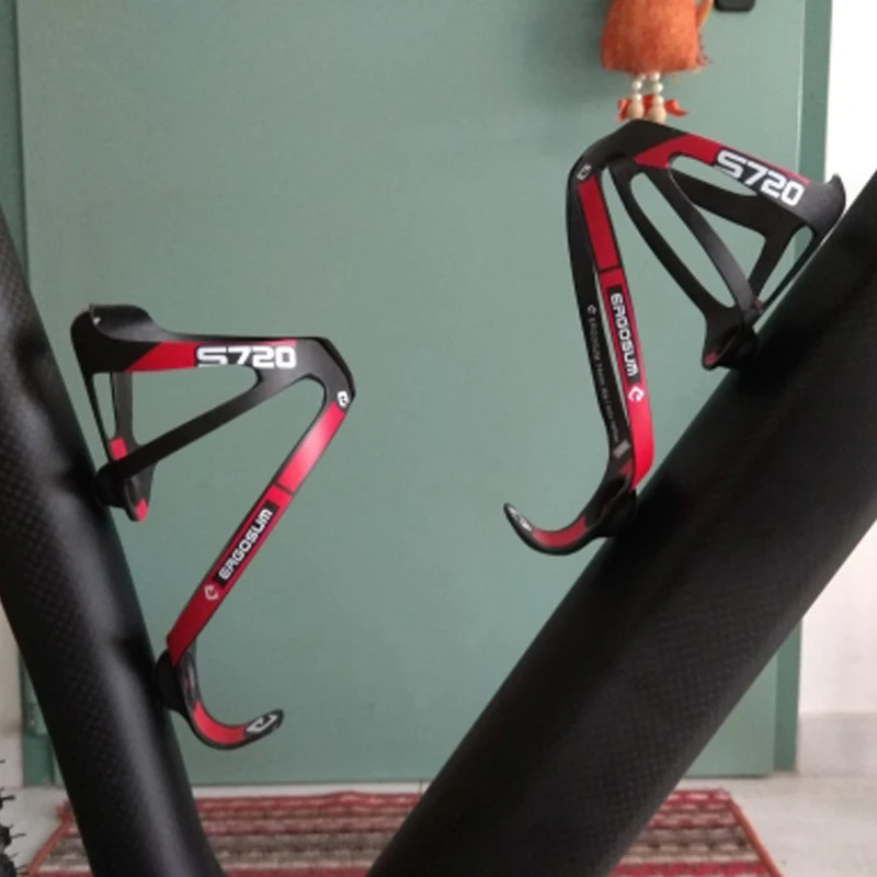 Carbon Fiber Cycling Bike Bicycle Drink Water Bottle Holder Cage Rage Rack Blac