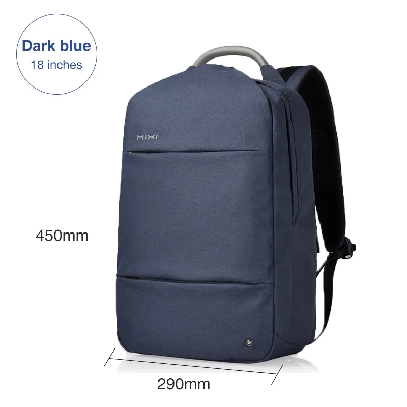 Mixi мужской рюкзак 15,6 дюймов Сумка для ноутбука Водонепроницаемая школьная сумка для мальчиков и девочек сумка на плечо Противоугонная Большая вместительная дизайнерская сумка Mochilas - Цвет: Blue 18 inch