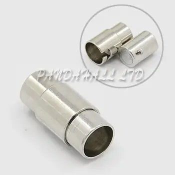 

Brass Magnetic Clasps, Platinum, 17x9mm, Hole: 6mm