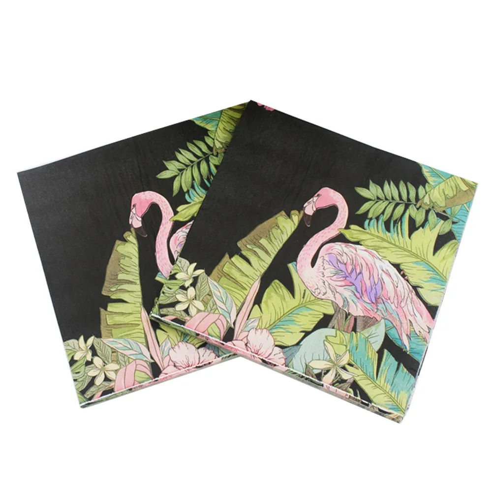 Салфетки с изображением фламинго бумажные салфетки для декупажа Свадебные одноразовые тропические Луау украшения подарок вечерние принадлежности