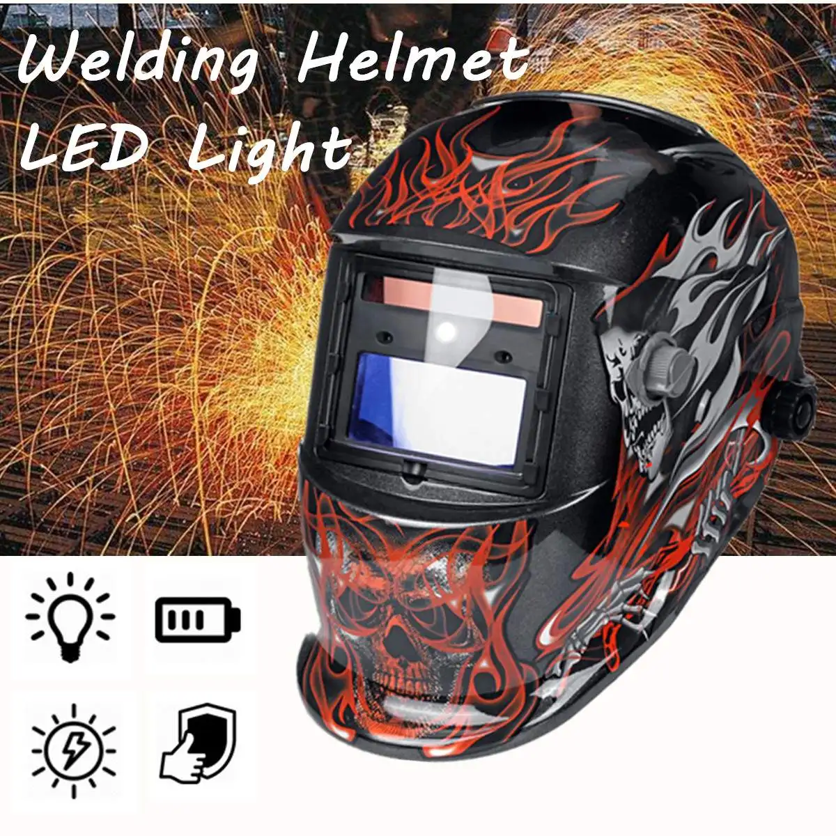 

DIN9-DIN13 Solar Power Automatic Dimming Welding Helmet Len Grinding Mask With LED Light Advanced Circuit Design For Security