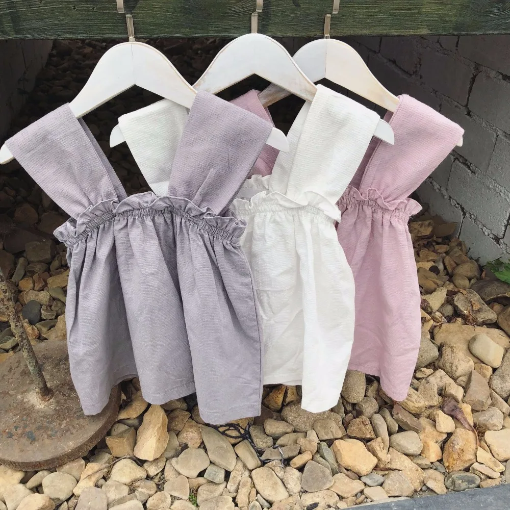 Новое тонкое летнее платье в Корейском стиле для маленьких девочек Детские Свадебные платья принцессы детская одежда для девочек