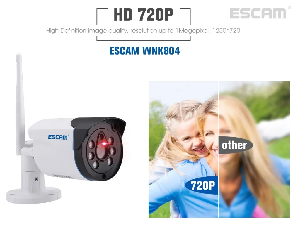 ESCAM WMK804 720 P WI-FI соединения NVR 8CH IP Камера NVR комплект