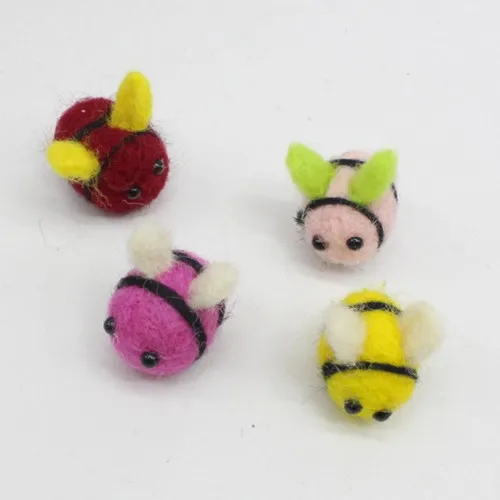 wool felt poke handmade work Japan cat panda icecream deer DIY wool ball jewelry hair accessories doll 1