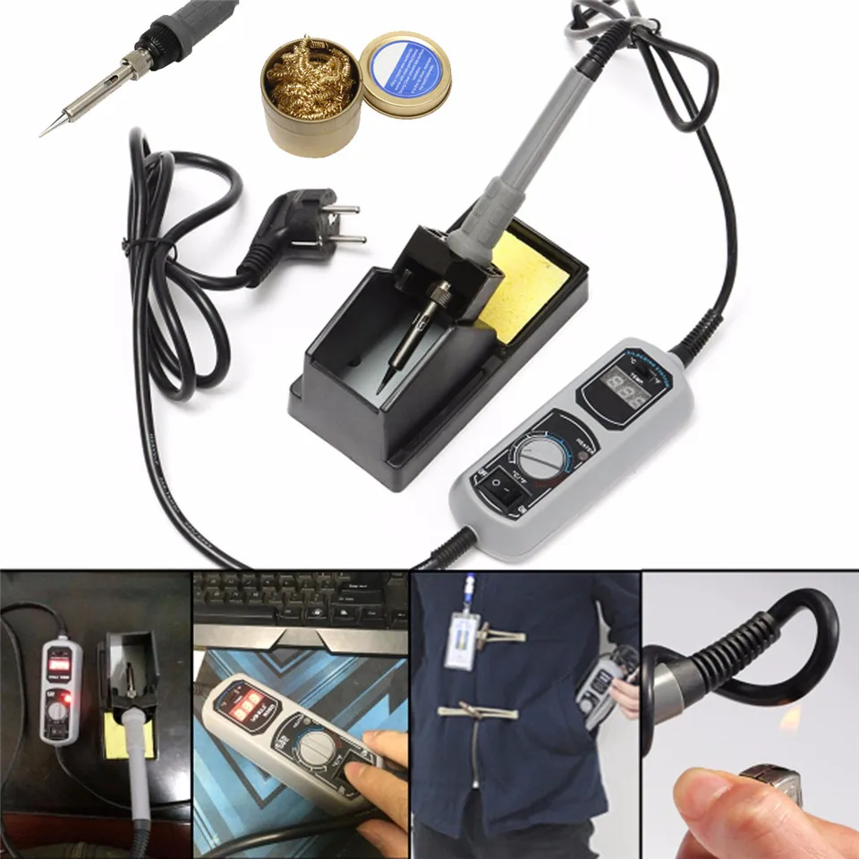 

YIHUA 908D 220V 60W Portable Type Soldering Station Iron LED Digital Display High Temperature Resistant Silicone Line