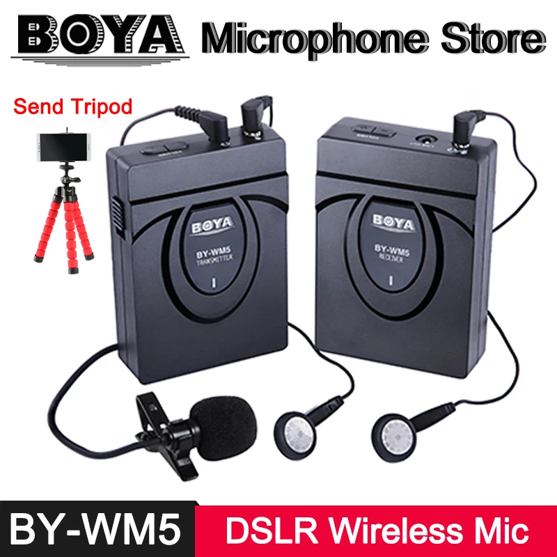 BOYA BY WM5 2 4 ГГц GFSK беспроводной петличный микрофон для Canon Nikon sony Panasonic DSLR на камера
