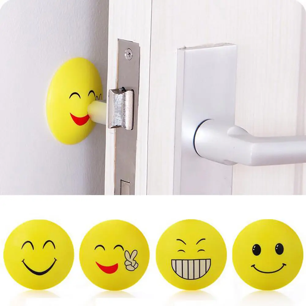 

3D Wall Stickers Rubber Door Handle Knob Emoji Crash Pad Wall Protector Self Adhesive Bumper Stickers