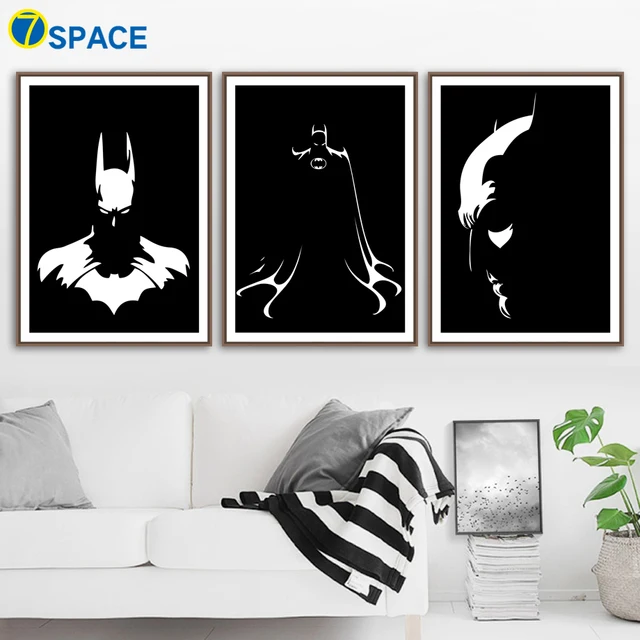 cartoon superhero batman wall