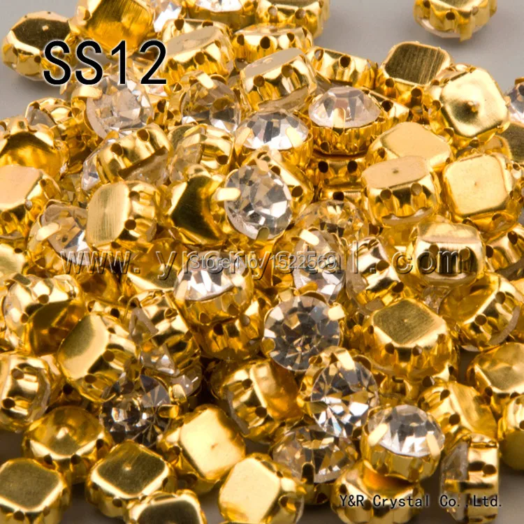 Buy SS12 3mm 1100pcs Clear Crystal Sew on Glass beads