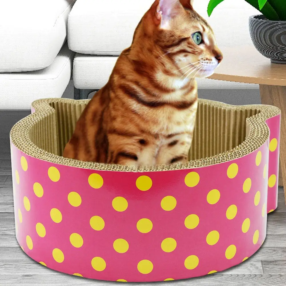 14.96 X 14.96 X 5.9 Inch Corrugated Paper Cat Ears Shaped Cats Scratch Board Scratcher Cardboard