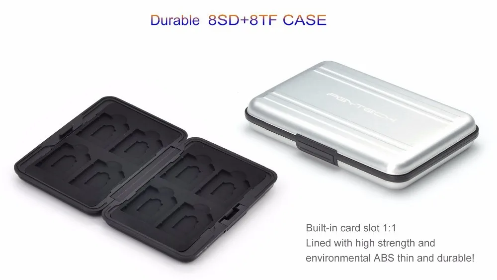 PGY SD SDHC CF Memory Card DJI Phantom 3 4 Inspire1 OSMO X5 3 Accessories Aluminum Carrying Bag Box Case Holder Protector Wallet