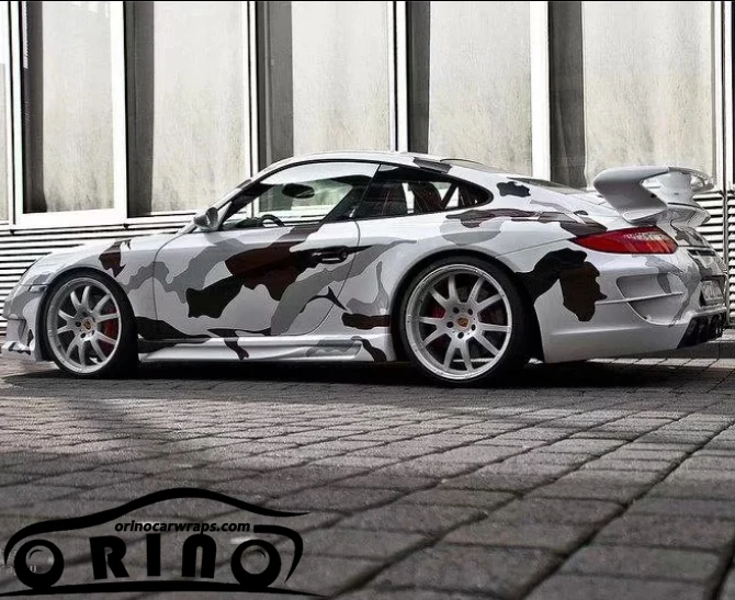 Premium Black White Vinyl WRAP With Air bubble Free For Car Wrap Camo