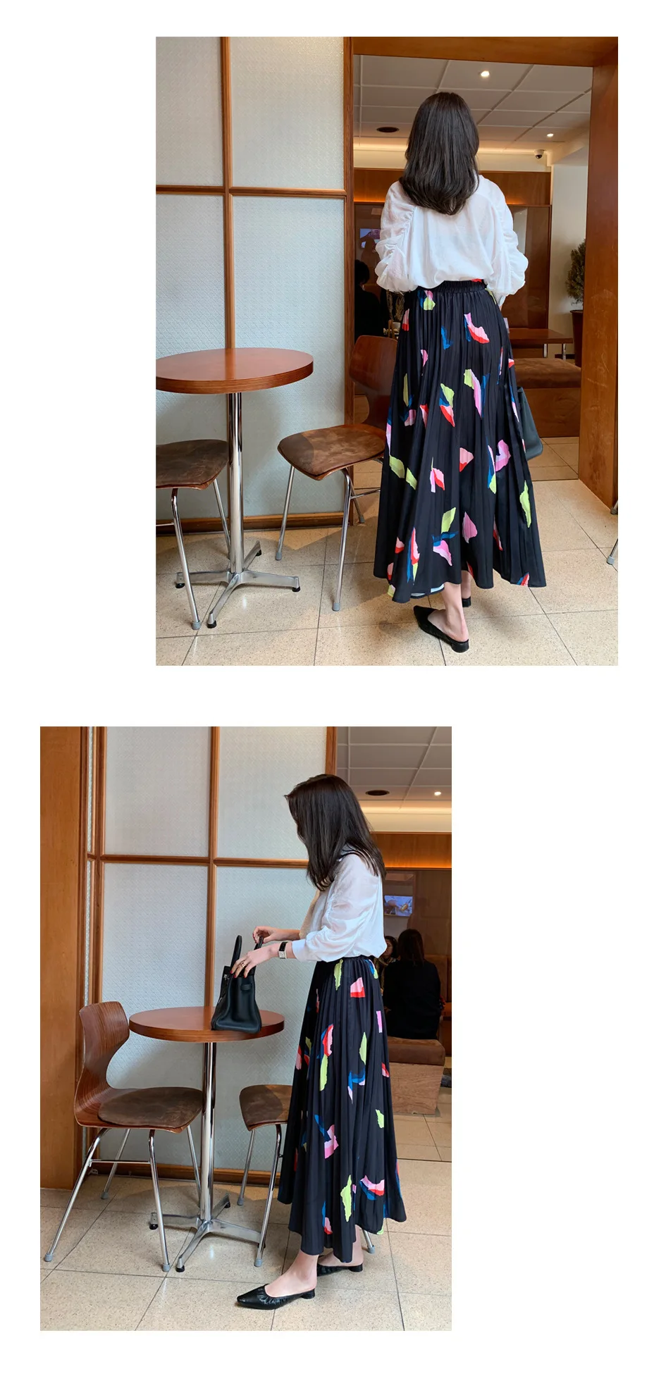 Женские плиссированные юбки с принтом средней длины юбка 2019 Новое поступление Весна летние резинка на талии офис элегантные длинные юбки