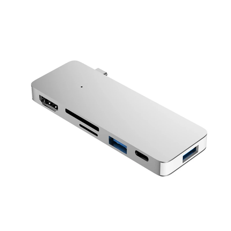 

Silver Multi Function USB 3.0 Splitter Hub Adapter Support 4K HDMI/Gigabit LAN For MacBook Air For MacBook Pro