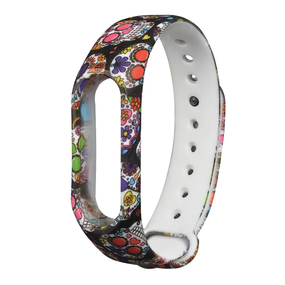 

New Skull Silicon Strap WristBand Bracelet Watch Replacement For XIAOMI MI Band 2 6A23 Drop Shipping